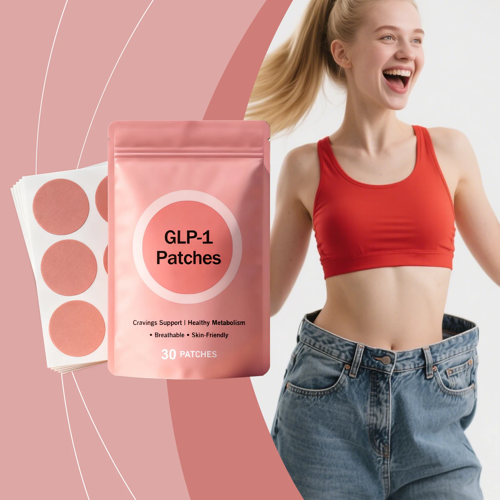 GLP 1 Patches Boost Metabolism Energy Enhancers Blood Sugar Control Stress Relief Health Management Weight Loss Products 30pcs