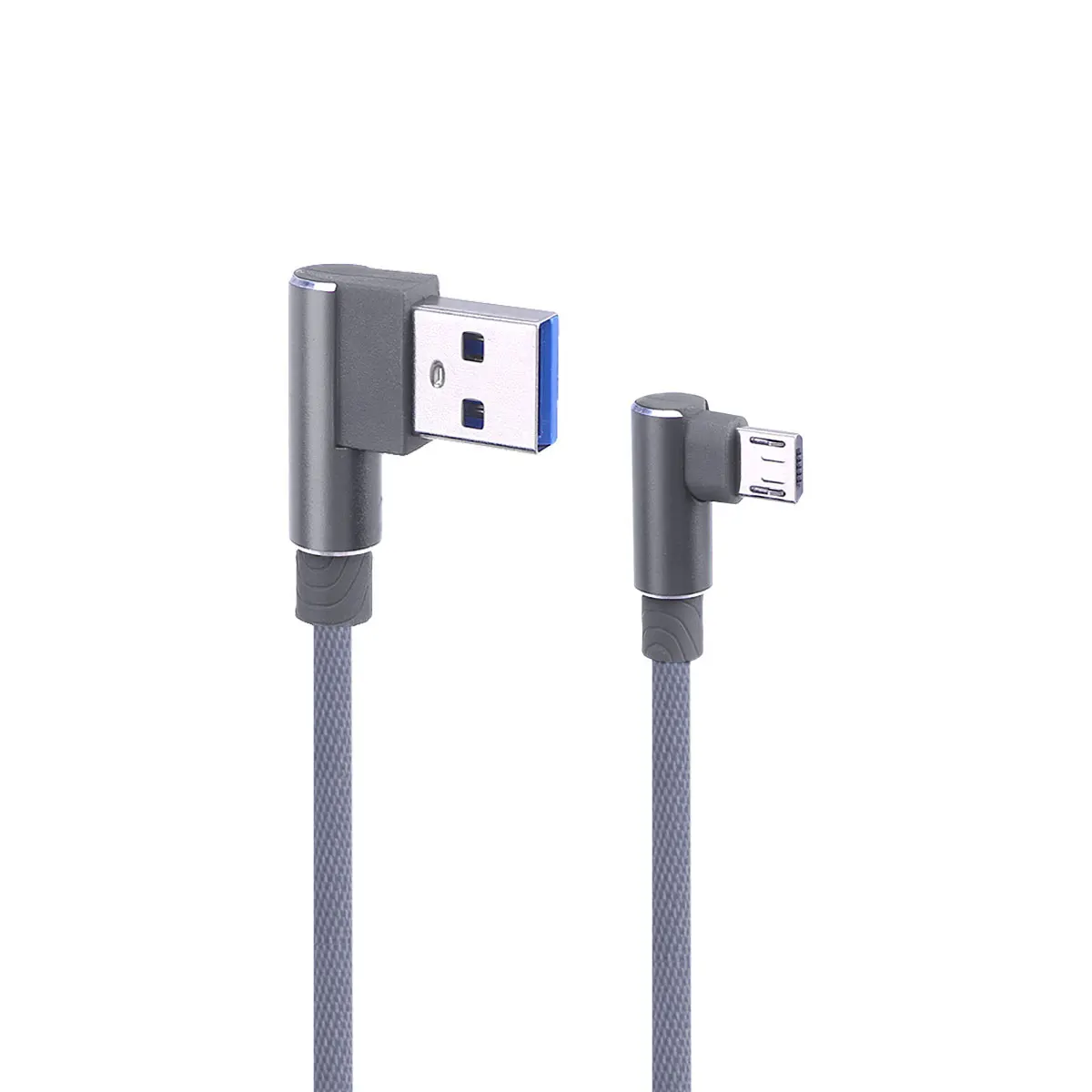

Micro USB Cable 90 Degree Elbow Data Durable Flexible High Speed Sync Charging Cord for Phones