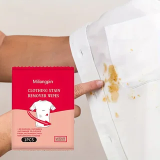 20Pcs Portable Efficient Stain Remover Wipes, Quick Dry Residue-Free Non-Woven Fabric Disposable Cleaning Cloths, Individually S