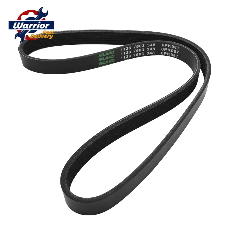 Auto Parts Engine Drive Serpentine Belt  11287603348 6PK987  for BMW B48 N20 N13 N47 F20 F21 F30 F31 F35