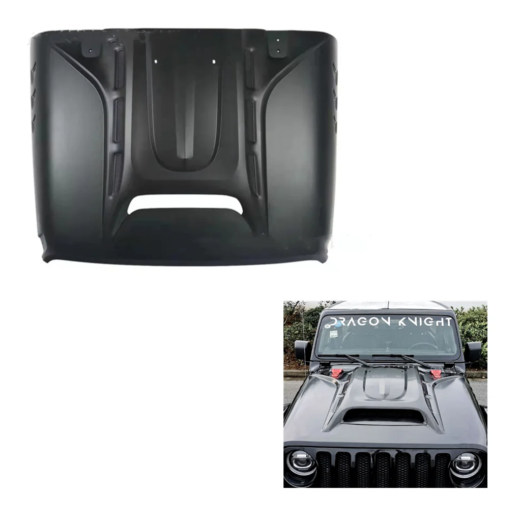 New Steel Jeep Wrangler JL 2018-2024 Engine Hood-High Polished Craft Style Screw-On Upgrade