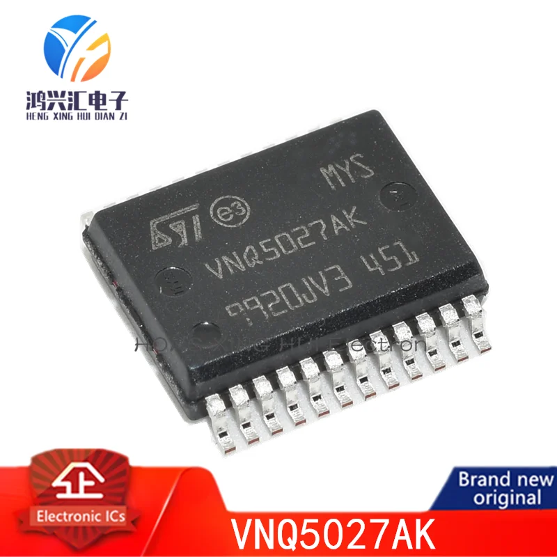 Brand New / Original VNQ5027AK Current Limit SW 4-IN 4-OUT to 59A Automotive 24-Pin PowerSSO EP T/R