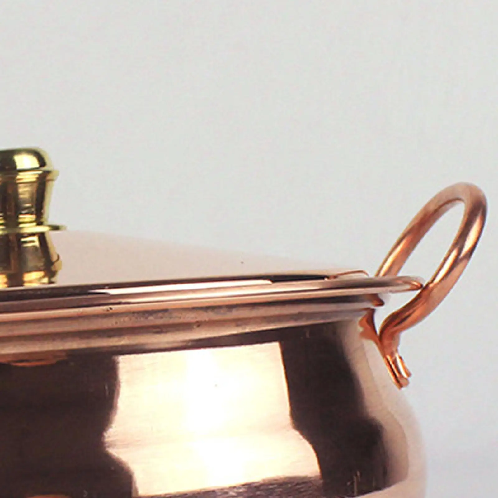 Copper Pot, Hot Pot with Lid, Cooking Pot, Elegant Thick Shabu Shape Pot, Copper Cookware for Restaurant Household