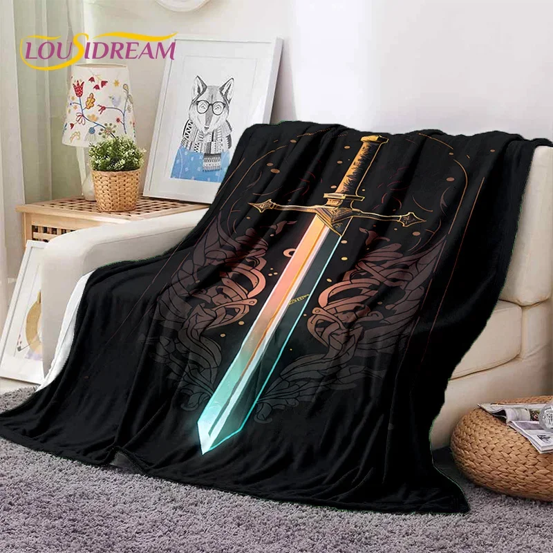 Knight Templar Cavalier Crusaders Cartoon Soft Flannel Blanket for Beds Bedroom Sofa Picnic,Throw Blanket for Cover Outdoor Gift