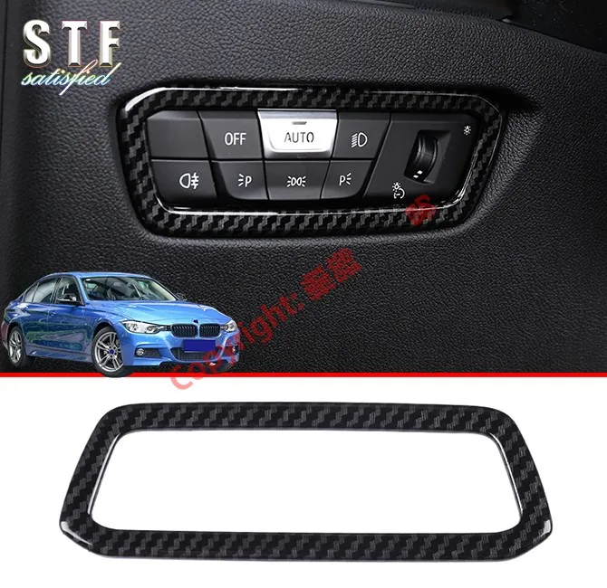 

Carbon Fiber Style Interior HeadLight Switch Control Cover Trim For BMW 3 Series G20 2019 2020 Car Accessories Stickers