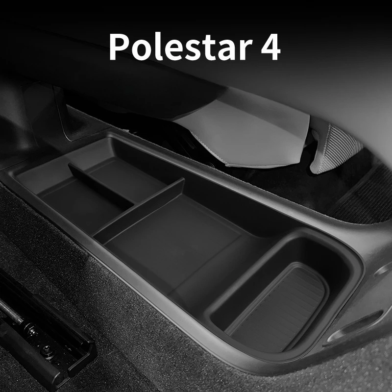 for Polestar 4 2023 2024 Car Central Storage Box Center Console Lower Layer Tray Organizer Accessories Tidying BLACK