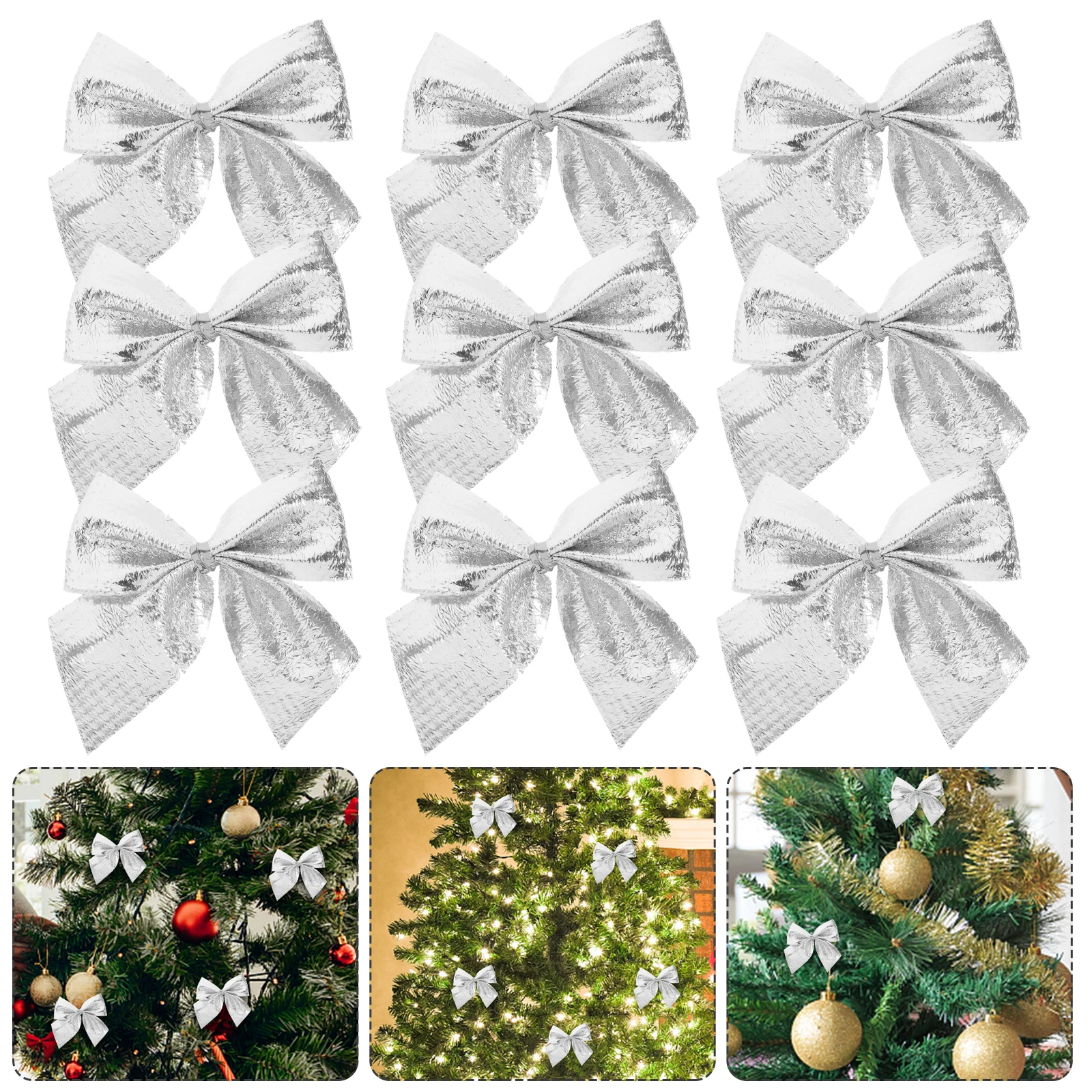 

120 Pcs Christmas Bow Decorations Wreath Ornament Bowknot Holiday Bows for Tree Festive Small Ribbon