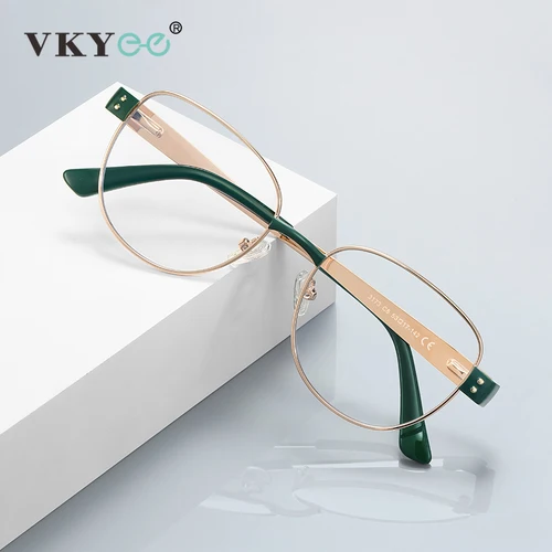 Imagen 2 del producto VICKY moda nuevo diseño personalizado ovalado gafas de lectura antiluz azul para hombres lente cilíndrica prescripción personalizada PFD3173