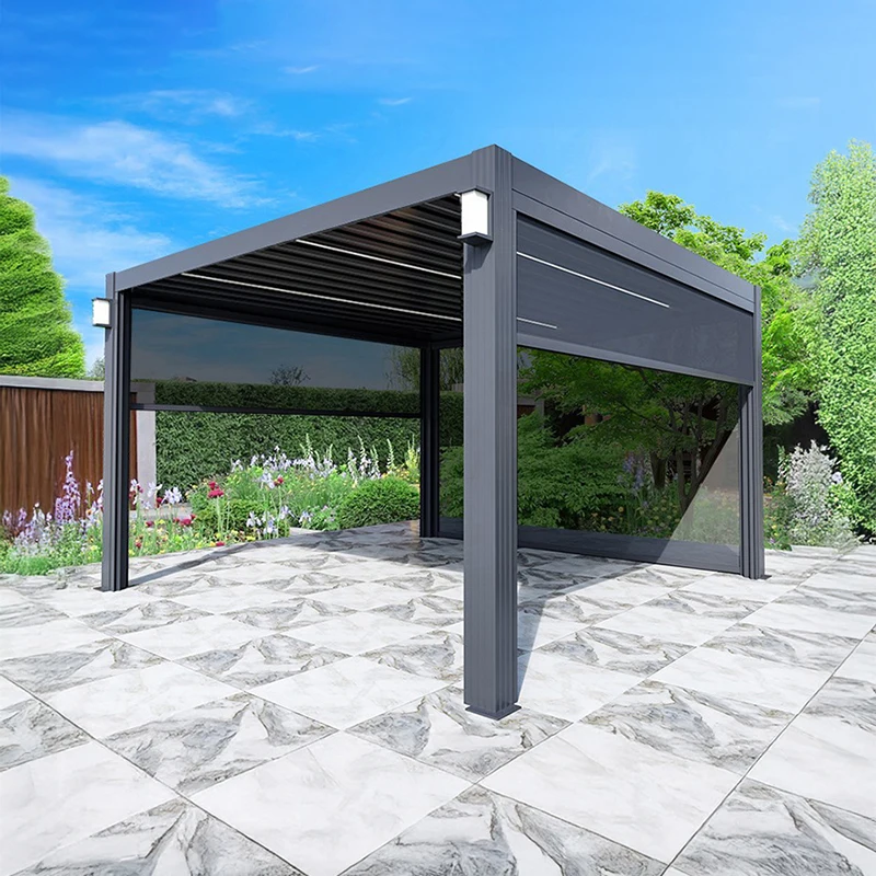 

Outdoor Waterproof Motorized Louvered Roof for Gazebo and Pergola Ideal for Backyard Patio Garden pergola