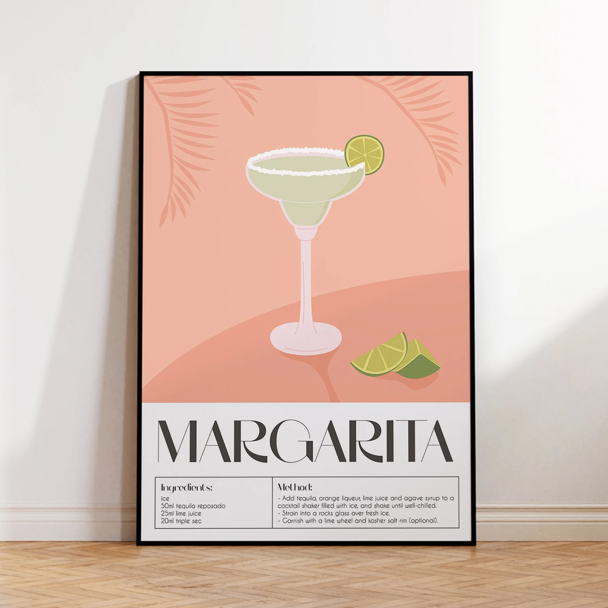 Modern Margarita Cocktail Wall Art Print Canvas Painting Poster Picture For Living Room,Bedroom And Bar Home Decor