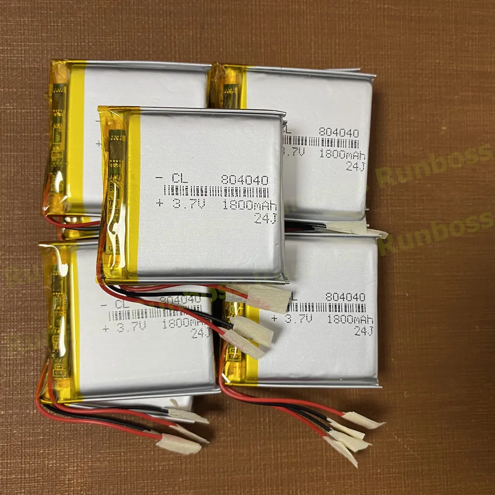 5PCS/Lot 804040 3.7V 1800m Lithium Polymer Rechargeable Battery For MP3 GPS PSP DVD Video Game Remote E-books Bluetooth Headset