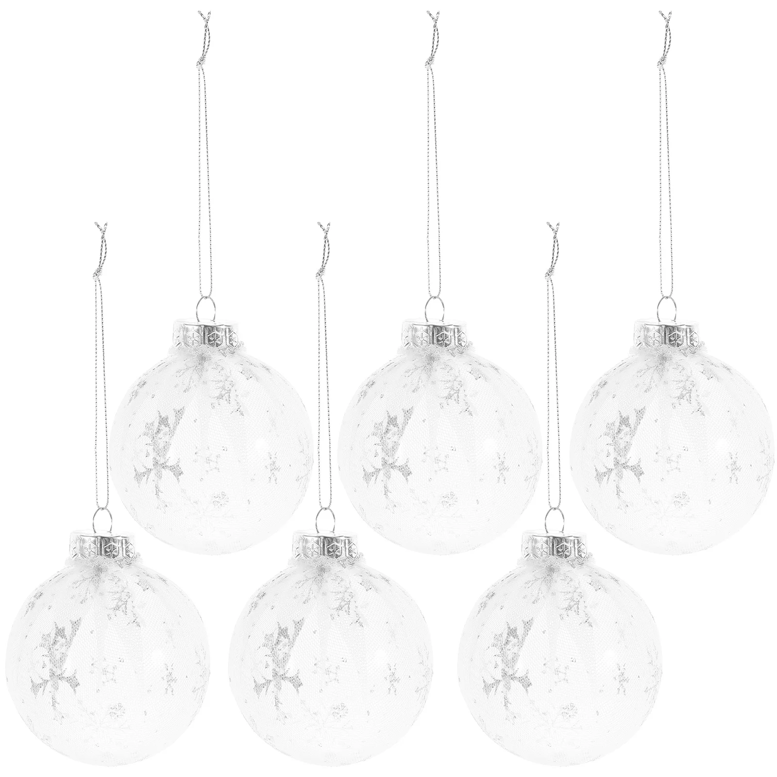 

6pcs Decorative Balls Wrapped Yarn Round naments for Tree Xmas Party Supplies Plastic Holiday Christmas Decorative Balls DIY