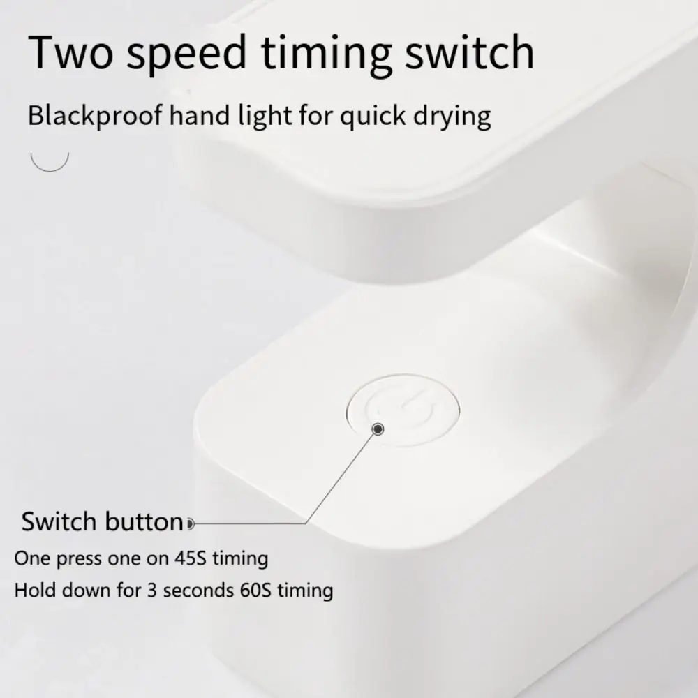 Quick Dry Mini UV Light Single Finger Efficient Curing UV Nail Dryer 45s/60s Timer Compact Small Nail Cure Light Gel Curing
