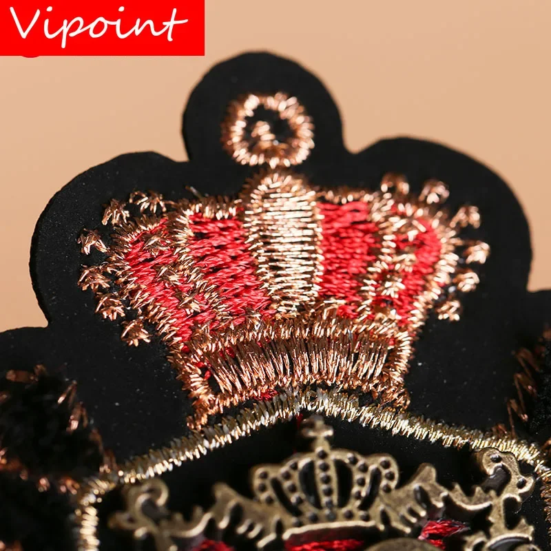 Embroidery Toothbrush Metal Patch Letter Leaf Crown Applique Clothes Jacket Badge Patches for Clothing PW227288