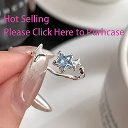 PANJBJ 925 Sterling Silber Vierzackiger Stern Glänzender Zirkon-Ring Hochwertiger Personalisierter Verstellbarer Schmuck – Detail 4