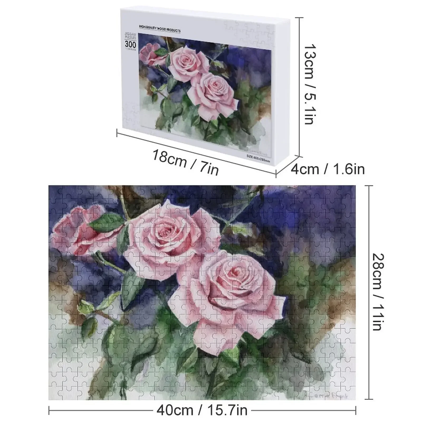 Pintura em aquarela rosa - O que está em uma rosa? Quebra-cabeça Animal Decoração de madeira Pinturas Quebra-cabeça