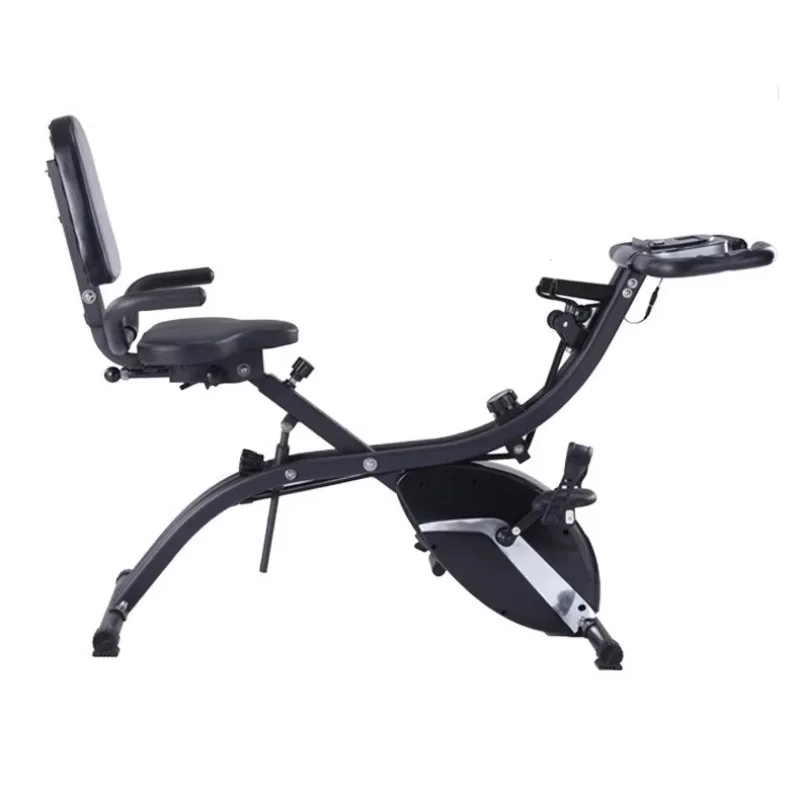 Home Fitness Folding Exercise Bike LCD Display Battery Powered Adjustable Resistance Magnetic Levitation Steel Large Load
