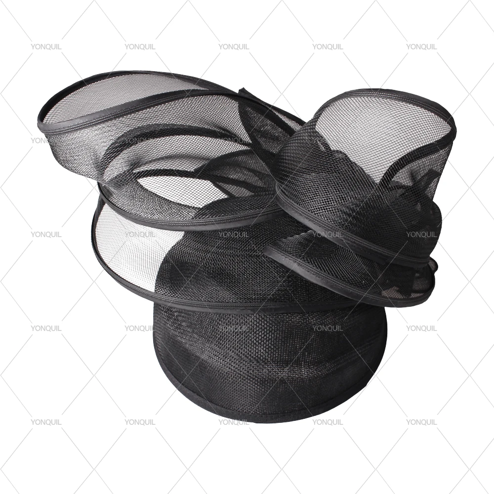 Elegant Black Fascinator Pillbox Hat For Women Wedding Church Party Hair Clip Ladies Fashion Headpiece Headwear Hair Accessories