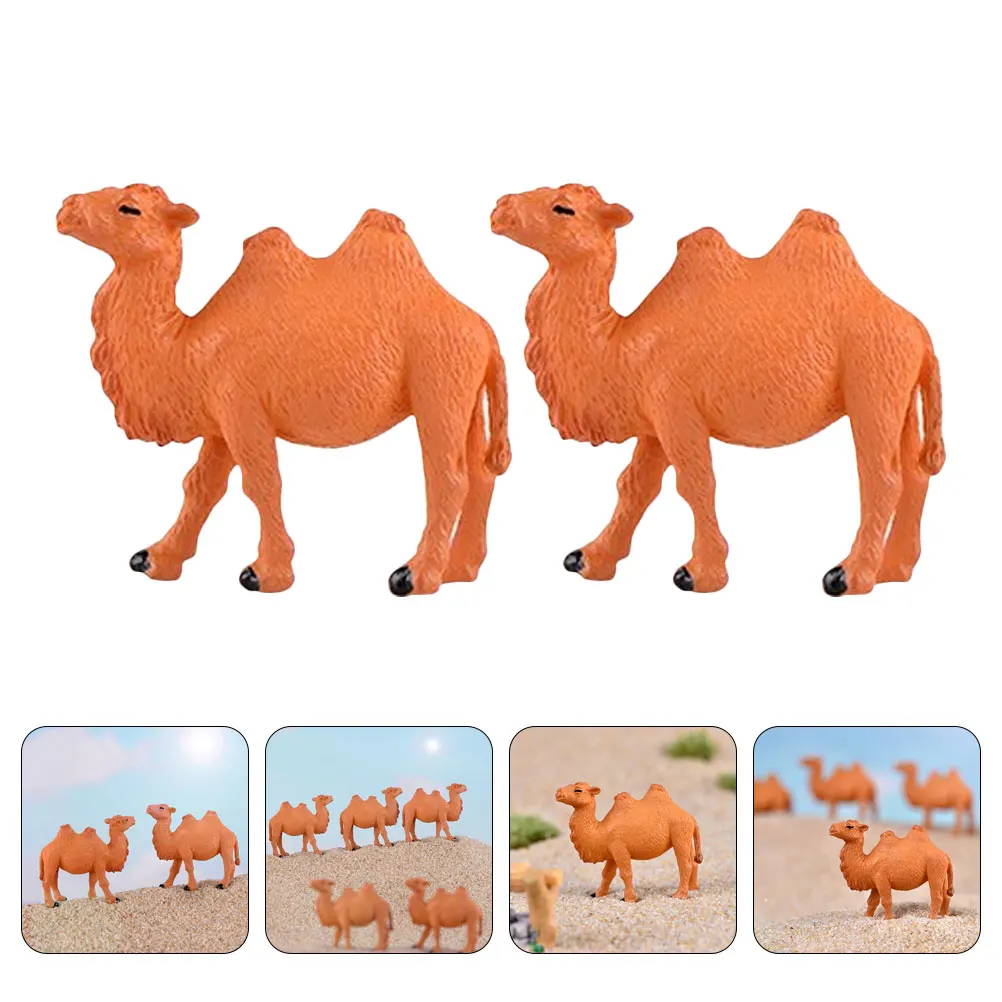 

2 Pcs Decorations Little Ornaments Decorative Figurines Mini Desk Desert Animal