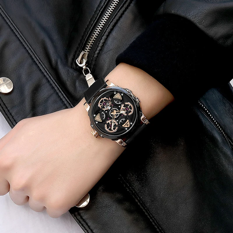 New Fashion Business Men's Quartz Watch Luxury Chronograph Genuine Leather Belt Men's Watch Reloj Hombre Luxury Quartz Watches