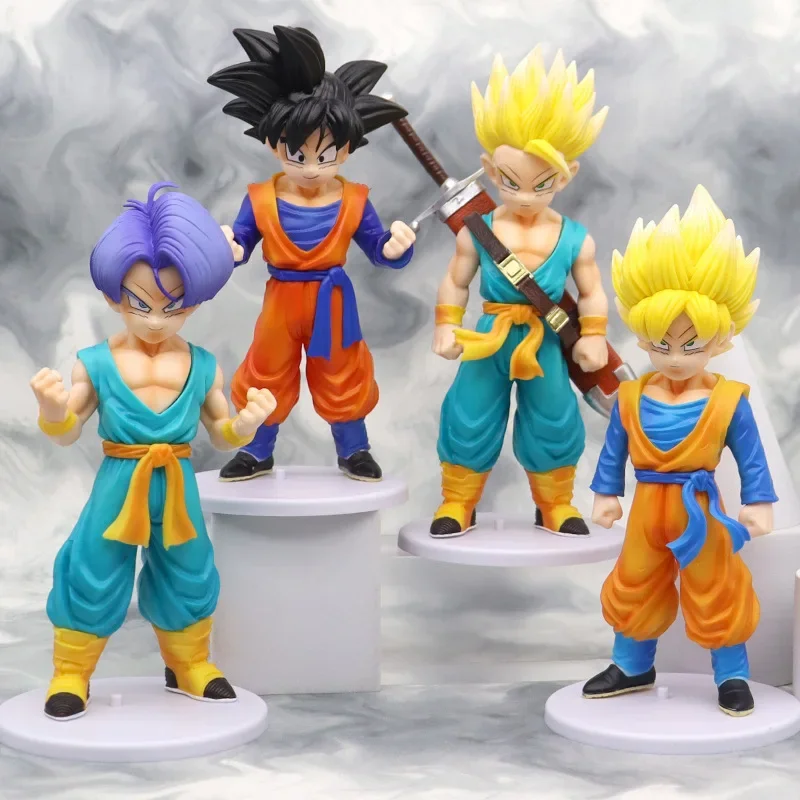 Dragon Ball anime Torankusu Goten Super Saiyan action figure cute cake ornament figurine Collection Model toys birthday kid gift