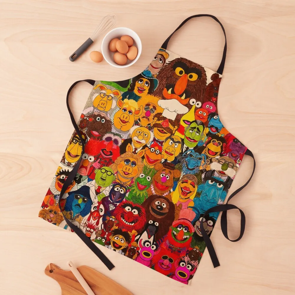 

Retro Cartoon The Muppet Art Pattern Apron Kitchen For Man kitchen clothes for men Home and kitchen products Apron