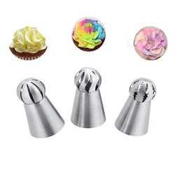 1/3pcs Hot Russian Spherical Ball Stainless Steel Flower Cake Nozzles Icing Piping Decorating Tips Tools Sphere Shape Cream