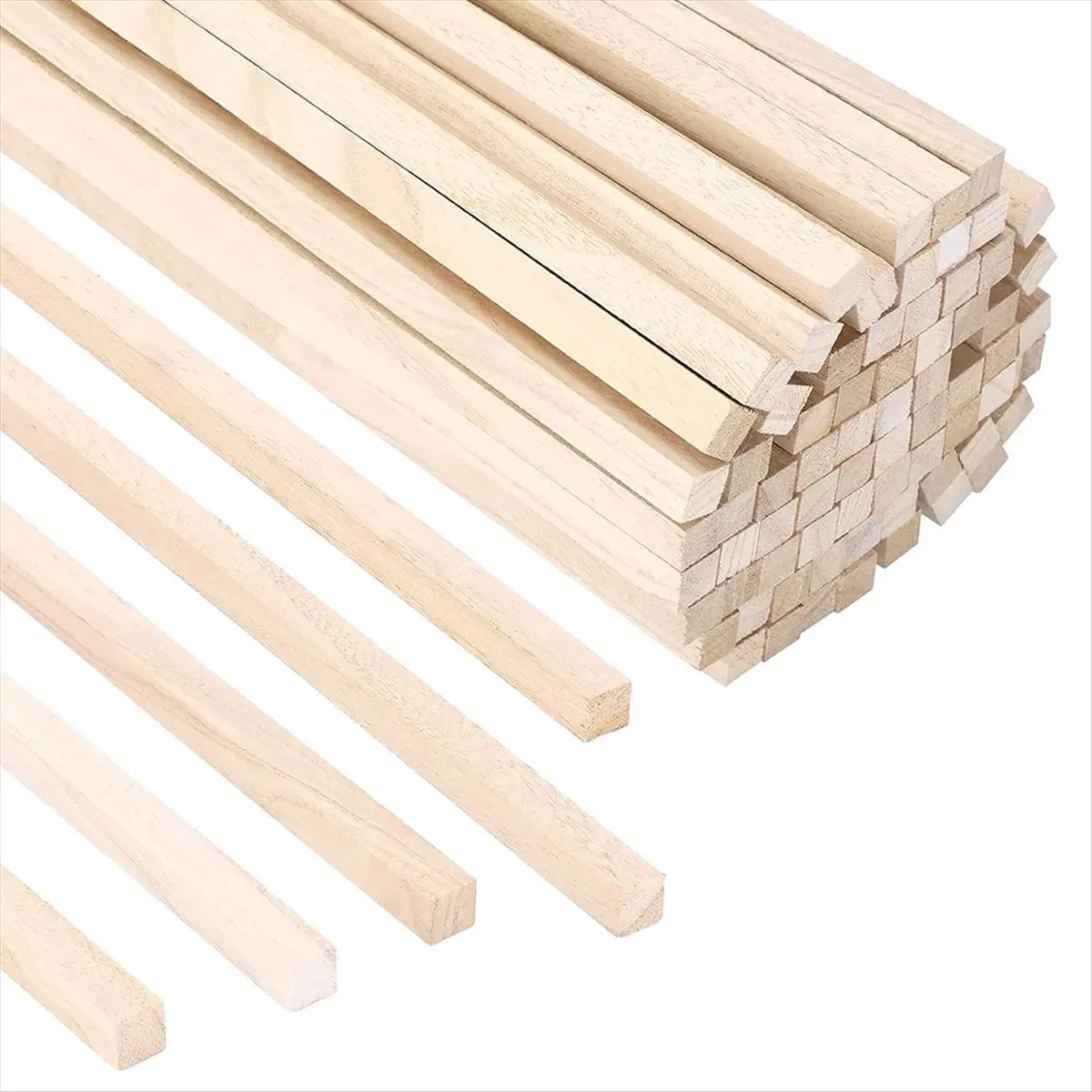 AT16 70Pcs 1/2 Inch X 12 Inch Balsa Wood Sticks, Square Wood Dowel Rods Unfinished Balsa Wood Strips Wood Sticks for Crafts
