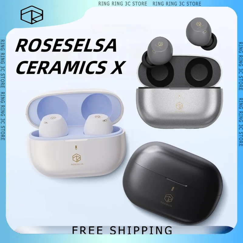 

ROSESELSA CERAMICS X True Wireless Bluetooth Earbuds In Ear Dual Connect Earphones ANC LDAC Custom Esports Gaming Headphones