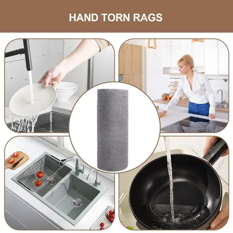 Reusable Wipes Roll Washable Microfiber Cleaning Cloth Roll Convenient and Practical Paperless Towels Roll Tear Away Towels