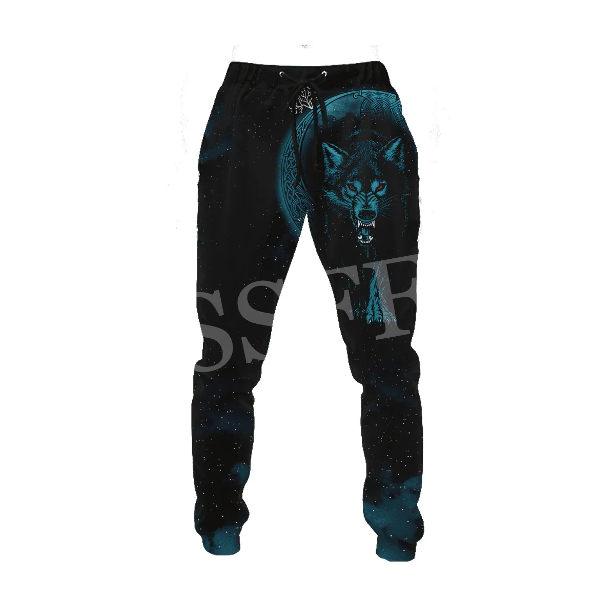 Wolf Fenrir Odin-pantalones de chándal informales para correr, ropa de calle Retro con estampado 3D, tatuaje de mitología, Guerrero nórdico,