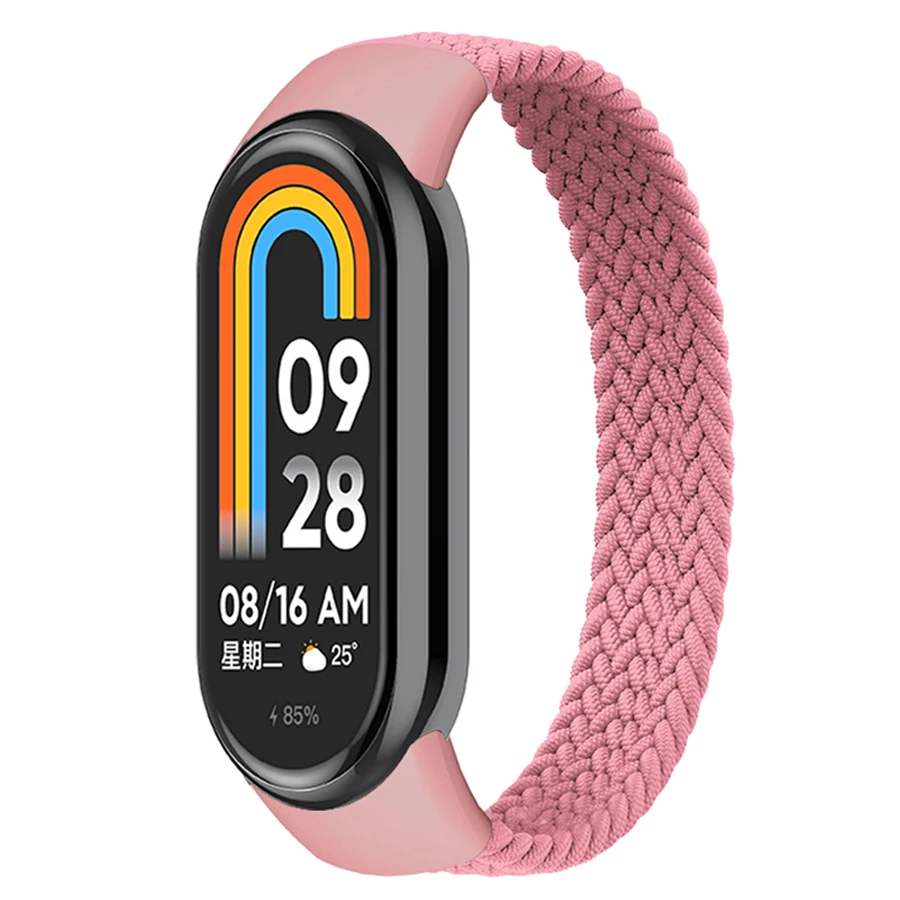 Nylon Solo Loop Gevlochten Bandje voor Xiaomi Mi Band 8 9 10 Vervangende Elastische Horrebandjes Correa Armband voor Mi Band 8 9 10 NFC