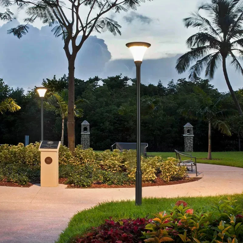 Solar column headlights outdoor lights high pole courtyard community parks street fence walls gate lights door pillar lights