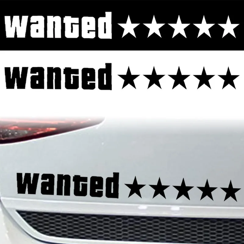 Wanted Five Stars Car Stickers Auto Body Decoration Sticker for Car Bumper Window Glass Motorbike Body Helmet Decals