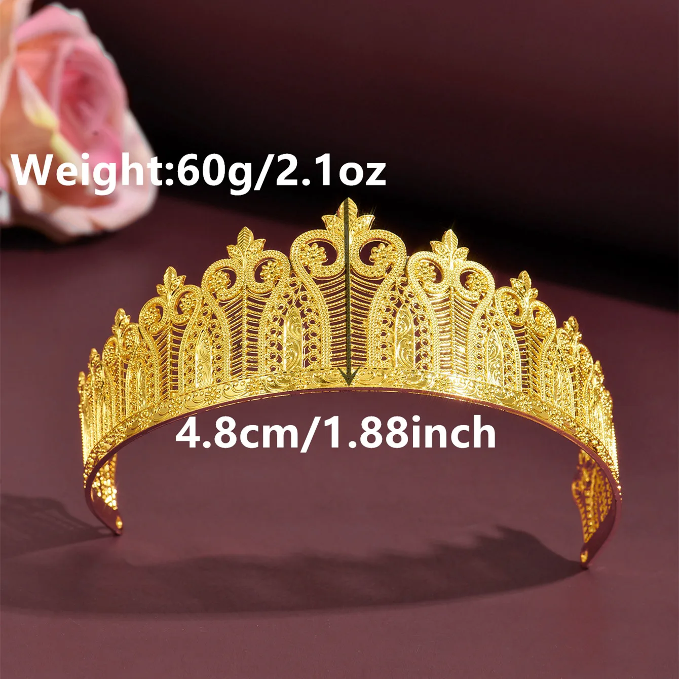 New Bride's crown - Gold-plated Hollow Ethnic Style Hair Accessory - Traditional Festival Women's accessory