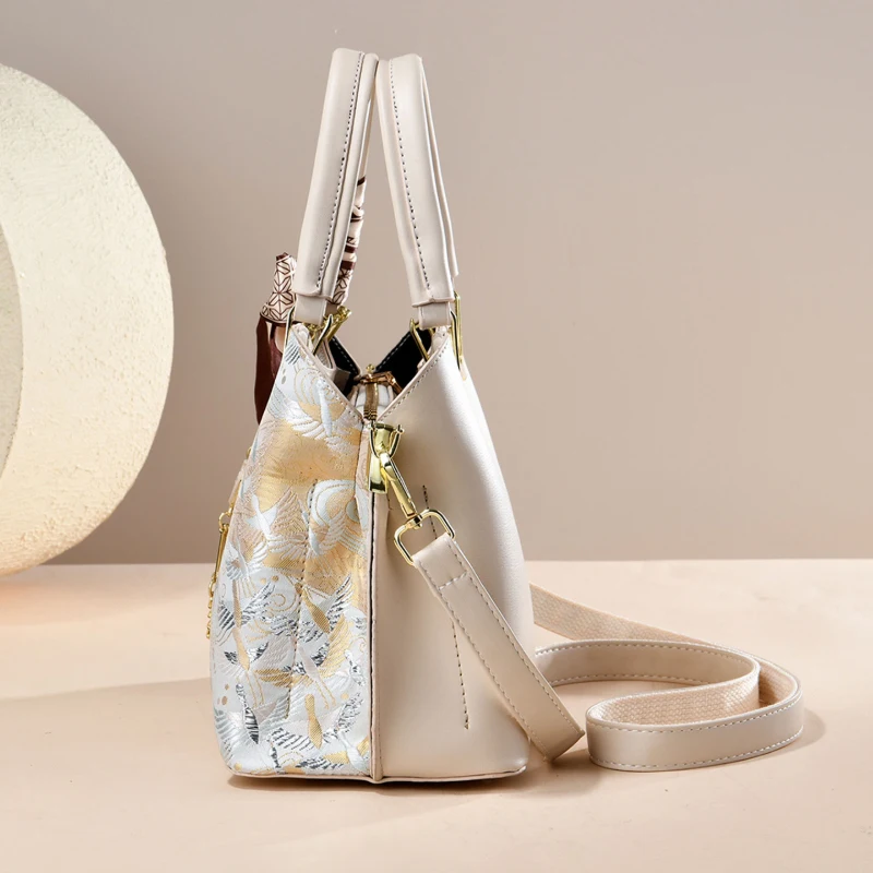 Light Luxury Chinese Style Women's Handbag, 2-Piece Women's Bag Set with Crane Pattern, High-End Designer Brand Women's Bags view 5