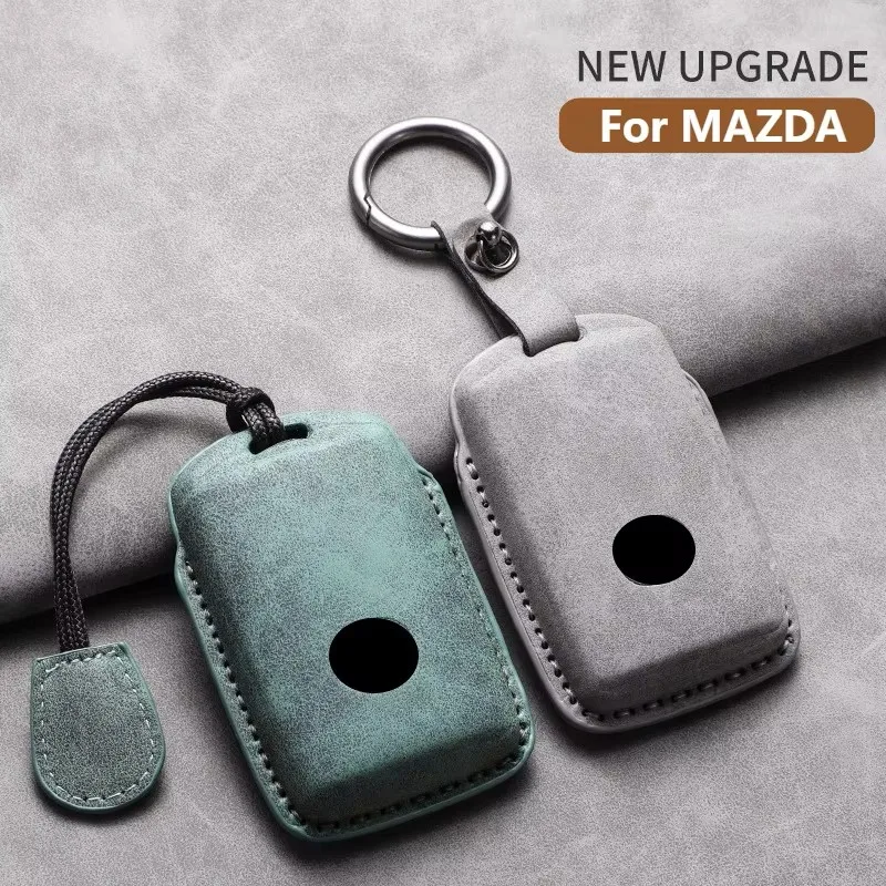 ثلاثية الأبعاد جلد الغزال سيارة مفتاح القضية غطاء لمازدا 3 6 Axela CX5 CX-30 CX-50 CX70 CX-9 CX90 MX-5 CX60 مفتاح حامي قذيفة الملحقات #5