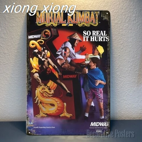 Mortal Kombat Retro Video Game Metal Poster - 20x30cm () Sign