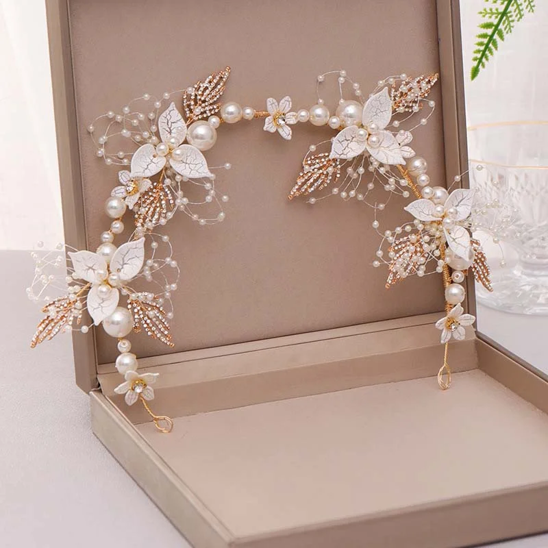 

Cute Princess Flower Headband for Girl and Flower Girls Wedding Tiaras Suitable on Wedding Party Evening and Birthday.