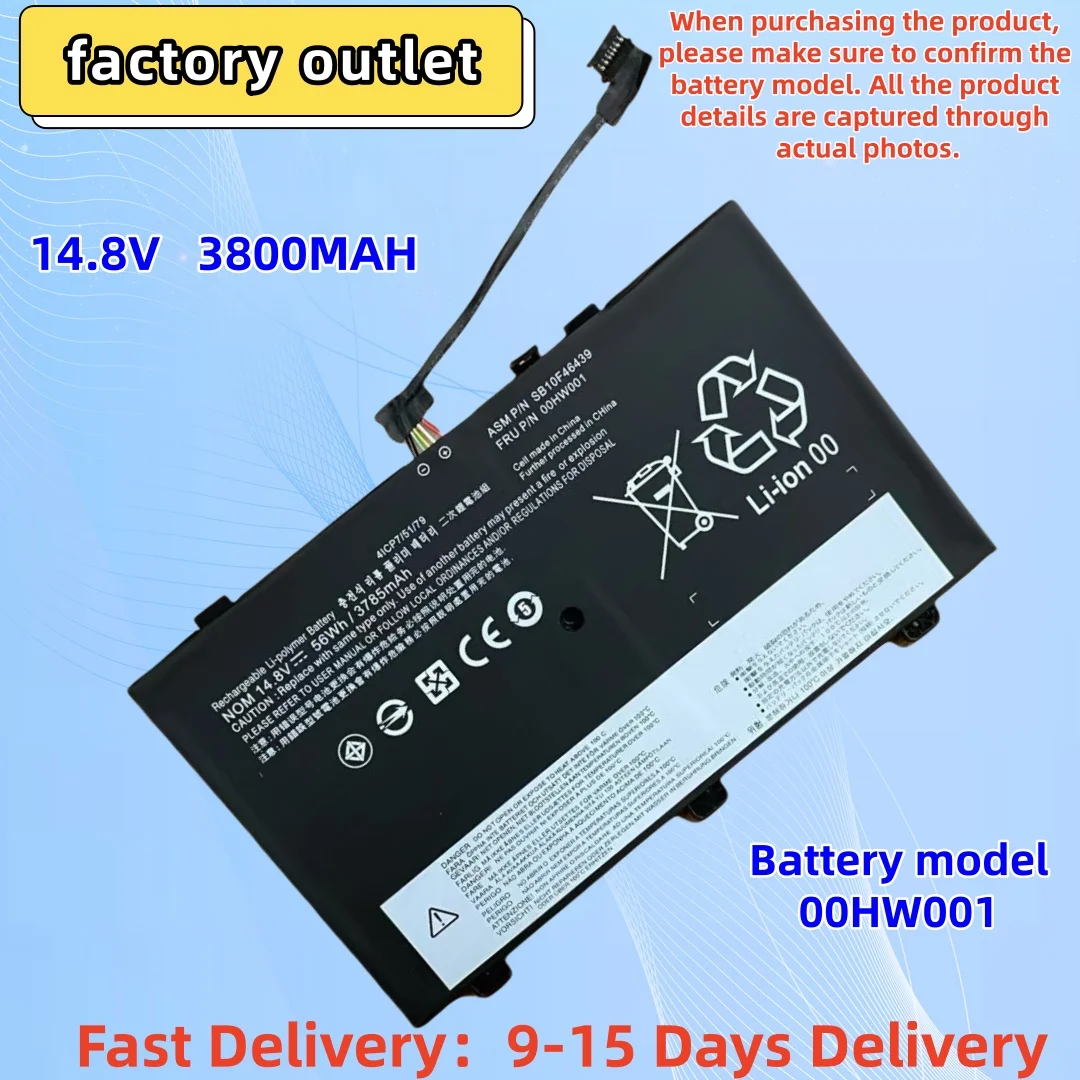 Newly designed battery suitable for Lenovo SB10F46439 S3 Yoga 14 20DMY MA008CD 00HW000 notebook computer
