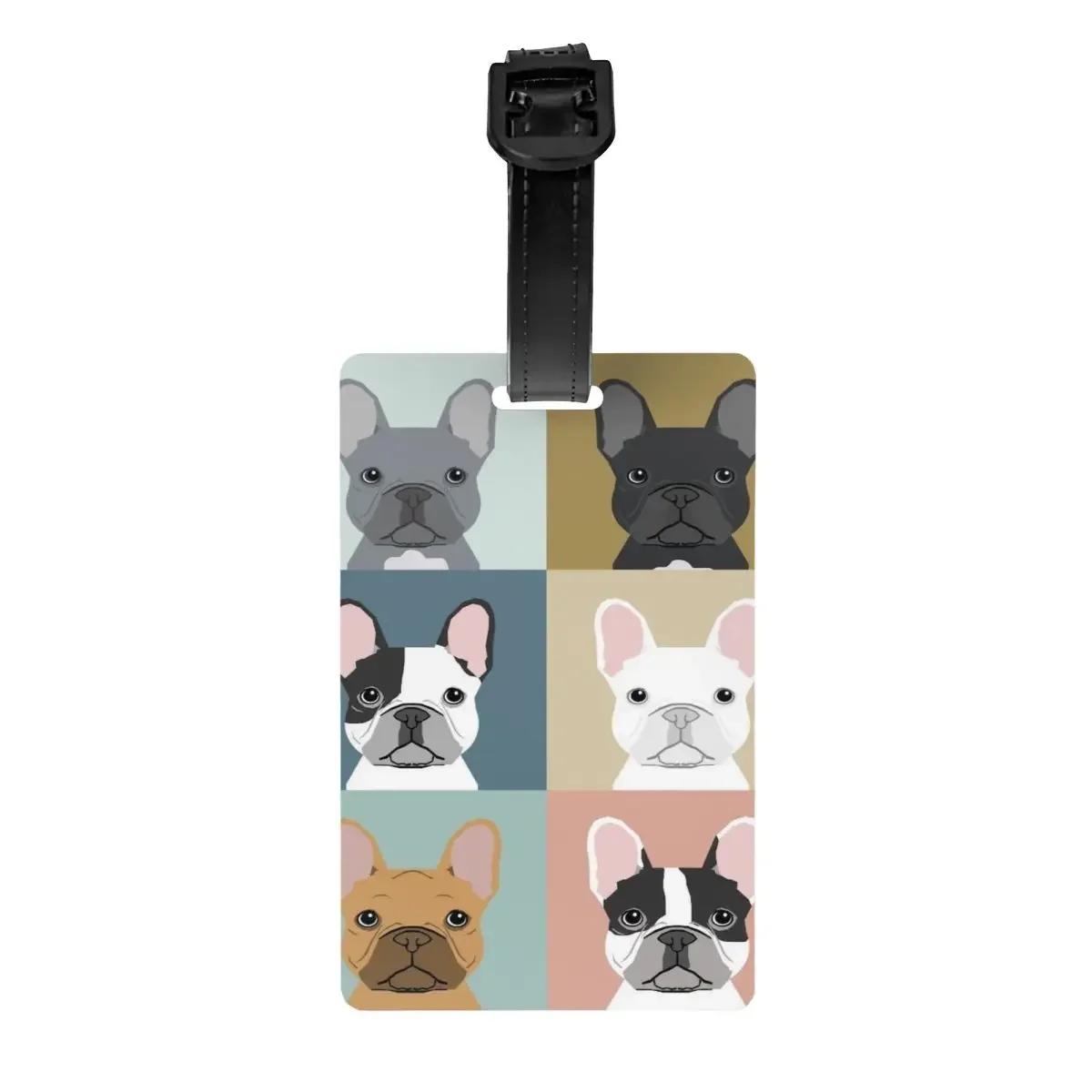 Custom French Bulldog Luggage Tag Frenchie Dog Lover Travel Bag Suitcase Privacy Cover ID Label