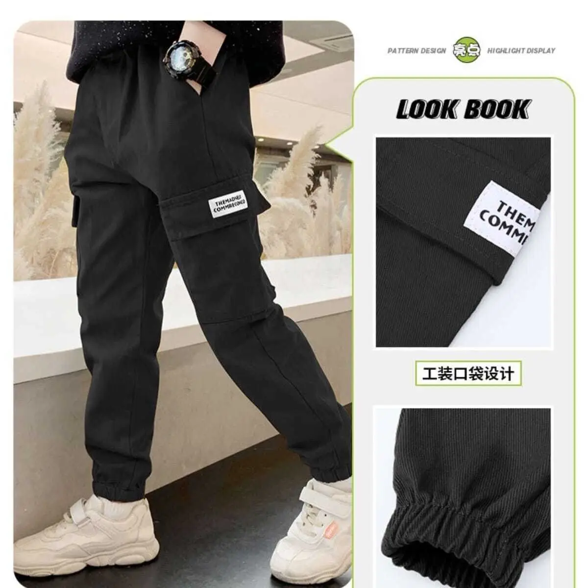 Boys Cargo Pants Spring Autumn Thick Boys Trousers Casual Kids Sport Pants Teenage Children Clothes For 4-11Year