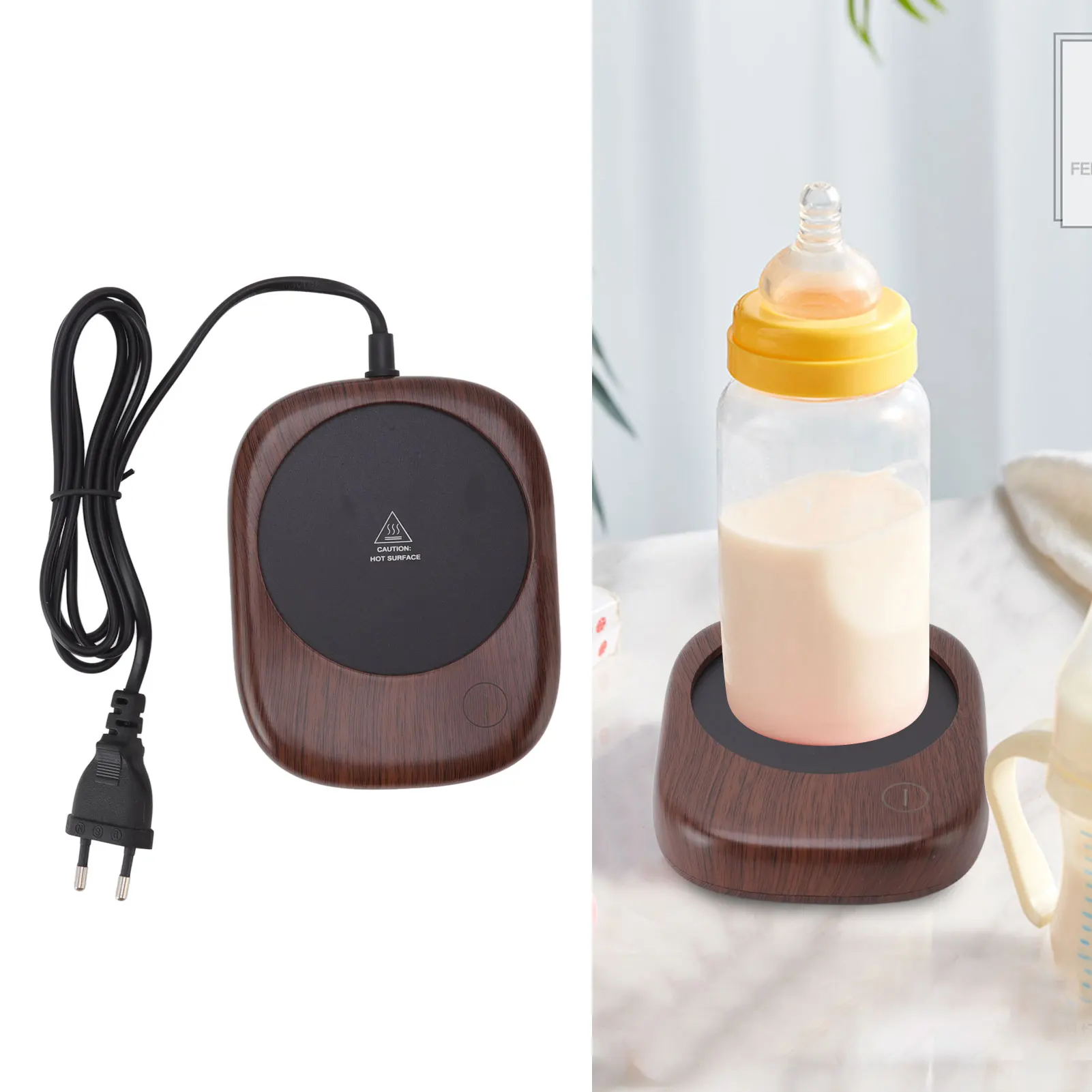 Chauffe-tasse électrique à chauffage rapide, automatique, garde au chaud, Grain de bois, chauffe-tasse pour boissons