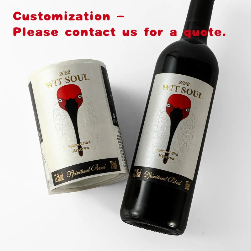 custom.White Texture Premium Champagne Labels Luxury 3D Foil Spot Wine Label Wine Bottle