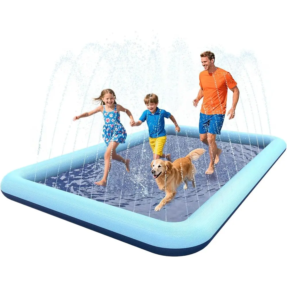 

Non-Slip Splash Pad for Kids and Dogs, Thickened Sprinkler Pool, Outdoor Water Toy, Backyard Play Mat for Boys, Girls, and Pets