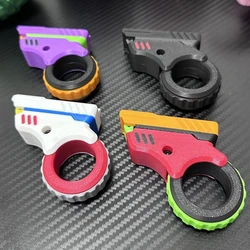 3D Printed EDC Soothing Spinner Stress Relief Toys Gift Shape Fidget Ring Small Pistol Toys for Adult Anxiety and ADHD Sufferers