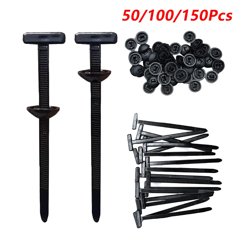 

50/100/150 шт. нейлоновые стяжки-молнии, защита двигателя автомобиля, крепежный зажим для панели подвешивания, сменный винт, многоцелевой, сверхмощный