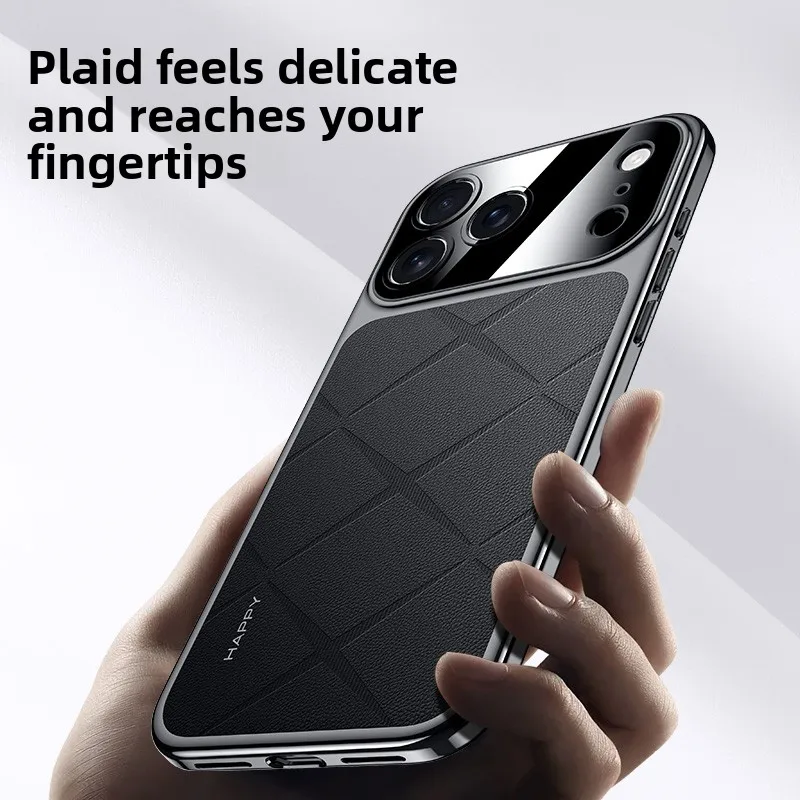 Per iPhone 17 Pro Max Custodia Nuova pelle tinta unita High-end Anti-goccia Foro di precisione Copriobiettivo per iPhone 17 Pro Antiurto Funda