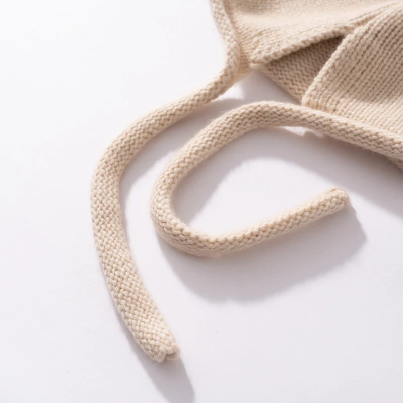 MERRILAMB Hohe Qualität Reinem Kaschmir frauen Winter Dicke Gestrickte Hut Im Freien Weiche Warme Ohrenschützer Aviator Caps Weibliche Bomber Hüte – Detail 7