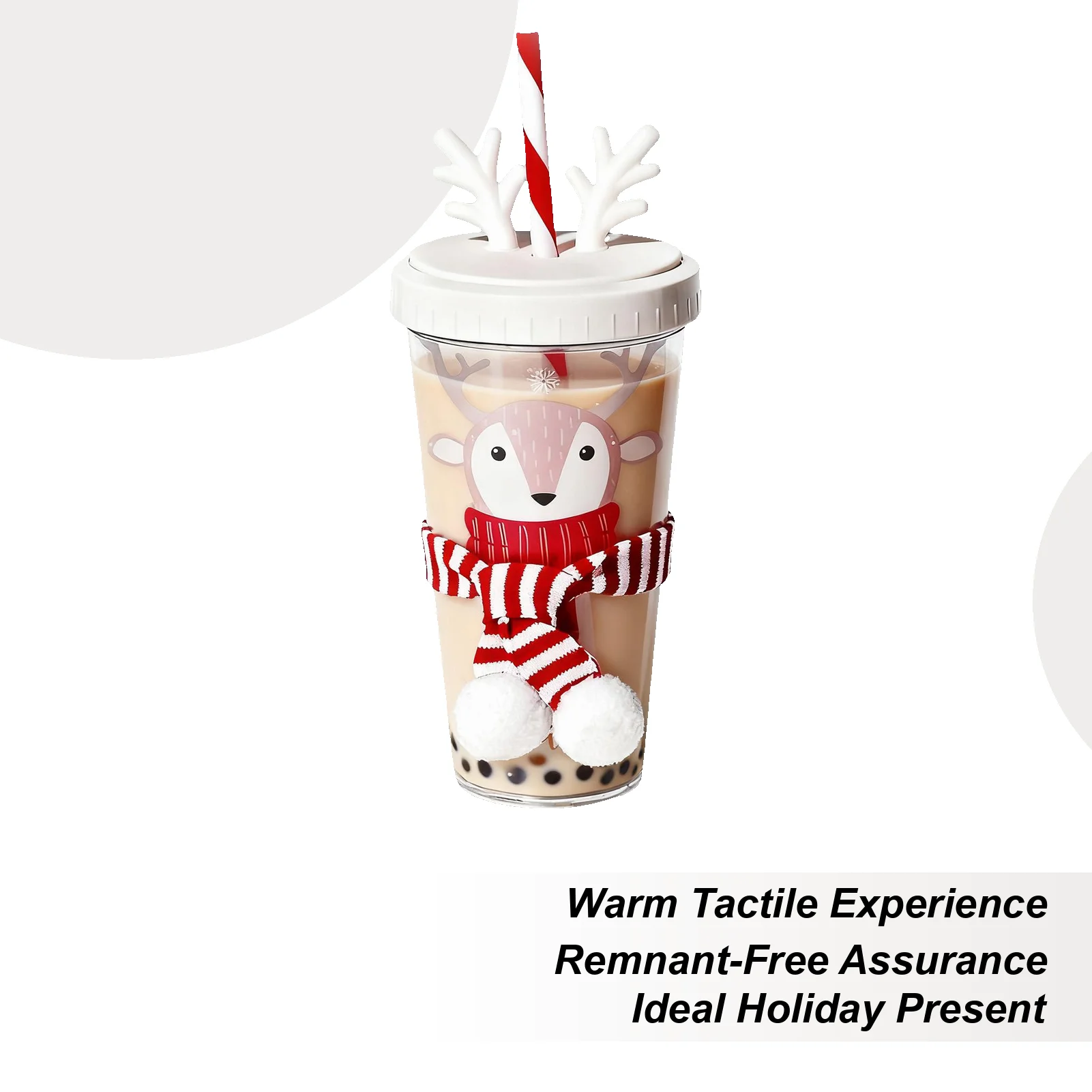 Christmas Cup 420ml Reindeer Travel Mug Double Wall Coffee Mug For Women Men Kids Adults Children Family Friends